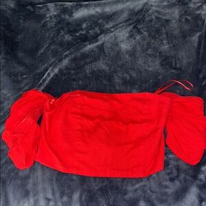 Chic Red Off-Shoulder Crop Top
